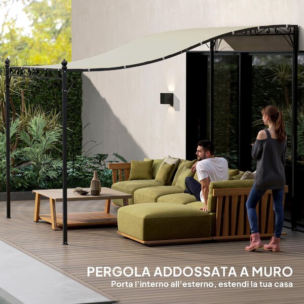 VivaGarden Pergola da Esterno in Metallo/Poliestere Dimensioni 2,5x3 mt colore Crema