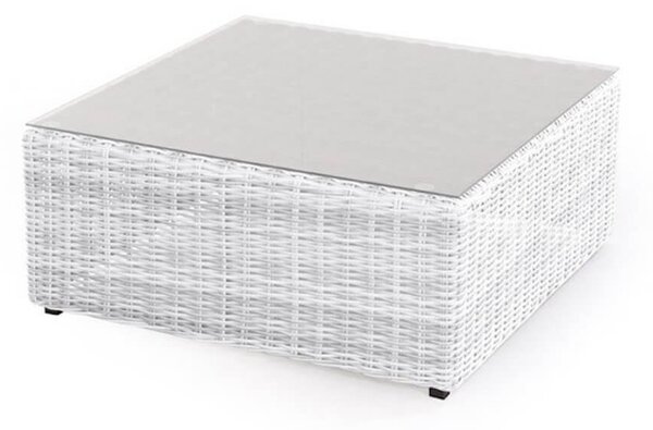 Tavolino da Giardino in Polyrattan Bianco Bertozzi Diletta