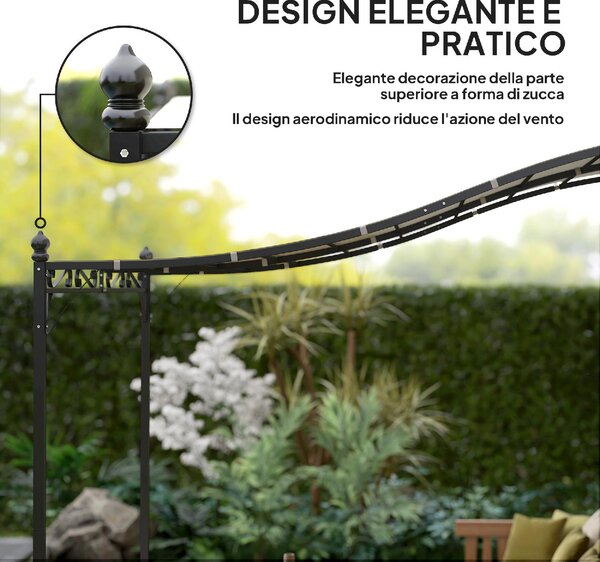 VivaGarden Pergola da Esterno in Metallo/Poliestere Dimensioni 2,5x3 mt colore Crema
