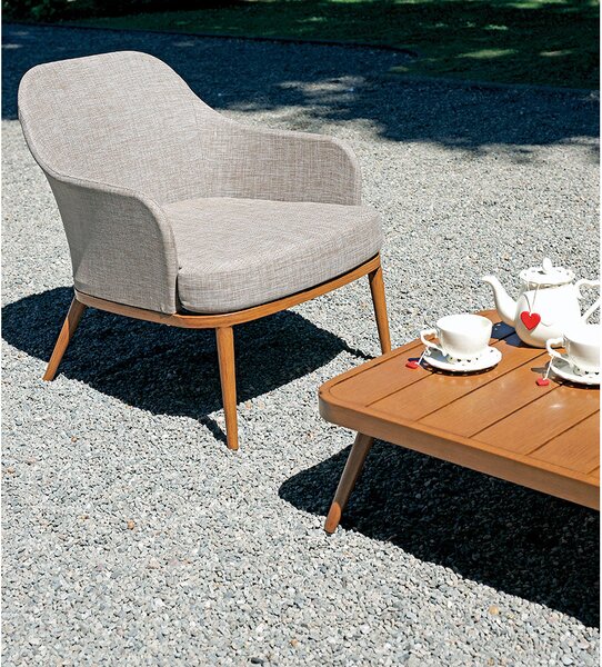 Set da Giardino in Alluminio Vorghini Albissola Legno e Tortora