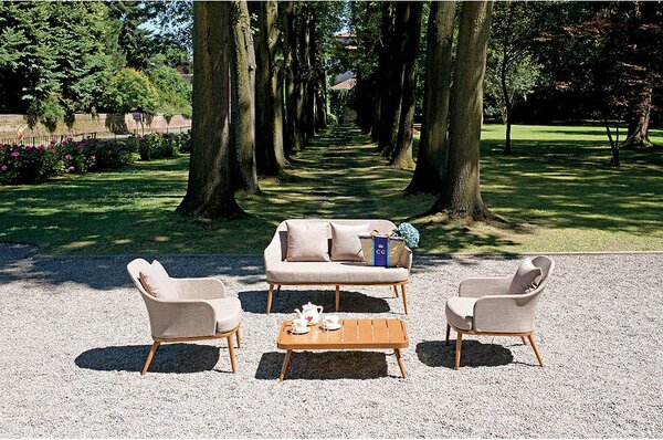 Set da Giardino in Alluminio Vorghini Albissola Legno e Tortora