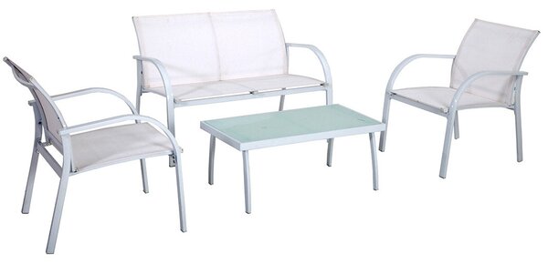 Set da Giardino in Ferro Vorghini Fano Bianco