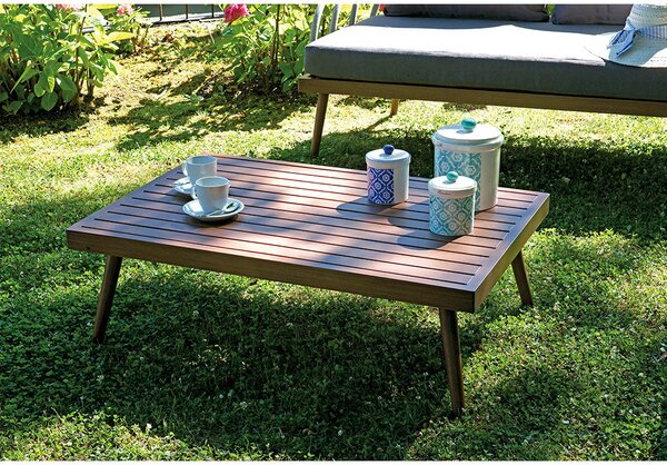 Set da Giardino in Alluminio e Corda Vorghini Imperia Legno e Grigio