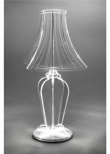 Lampada Da tavolo Shading SMALL, realizzata in plexiglass, Dimensioni 18x18x h23 cm, 24 W, 4000 K cappellino novecentesco