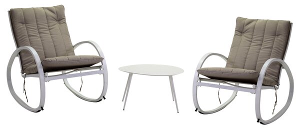 Set Salotto da Giardino Poltrone + Tavolino Ontario Crema