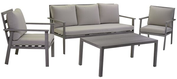 Set Salotto da Giardino in Alluminio Malibù Grigio