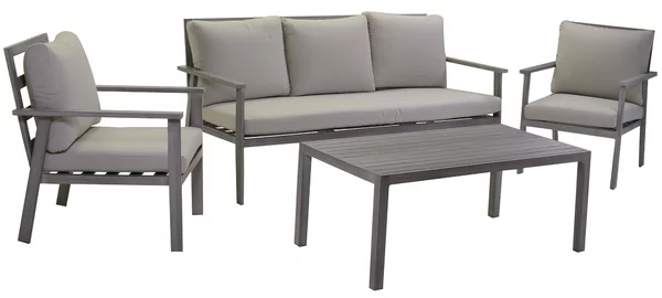 Set Salotto da Giardino in Alluminio Malibù Grigio