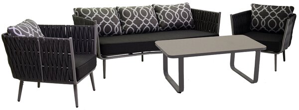 Set Salotto da Giardino in Alluminio San Diego Grigio