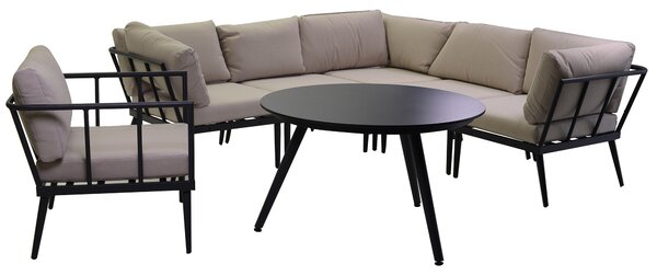 Set Salotto da Giardino in Allumiino Chicago Nero