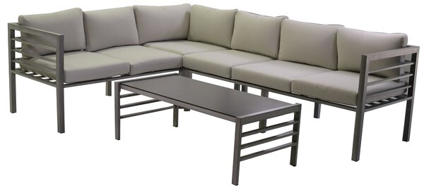 Set Salotto da Giardino in Alluminio Malibù Grigio
