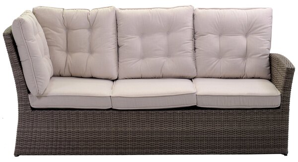 Set Salotto da Giardino Divano Angolare in Polyrattan Atlanta Grigio