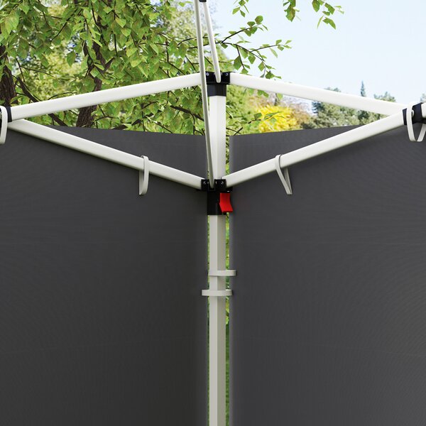 Outsunny Pannelli laterali per gazebo 3 x 3 m pannelli per tenda con finestra set di 2 tessuto Oxford grigio scuro