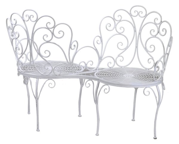 Poltrona Doppia da Giardino in Ferro 125x55H93,5cm Viareggio Bianca