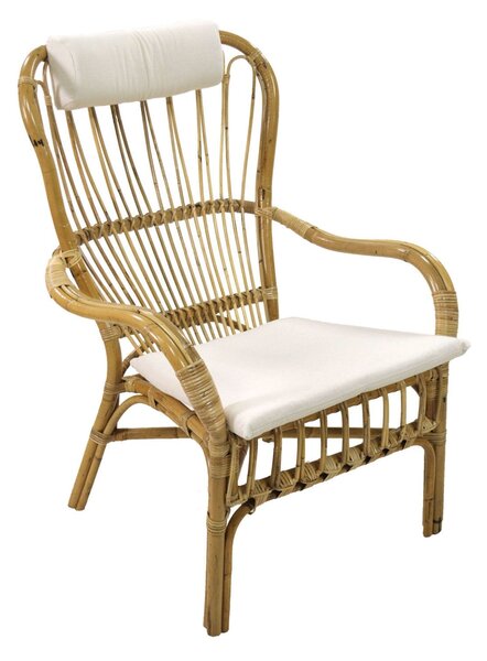 Poltrona da Giardino in Rattan con Cuscino 70/52x85/43H98/42cm Relax