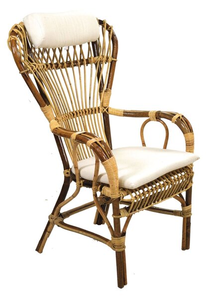 Poltrona da Giardino in Rattan con Cuscini 67x76H43/102cm Garuda