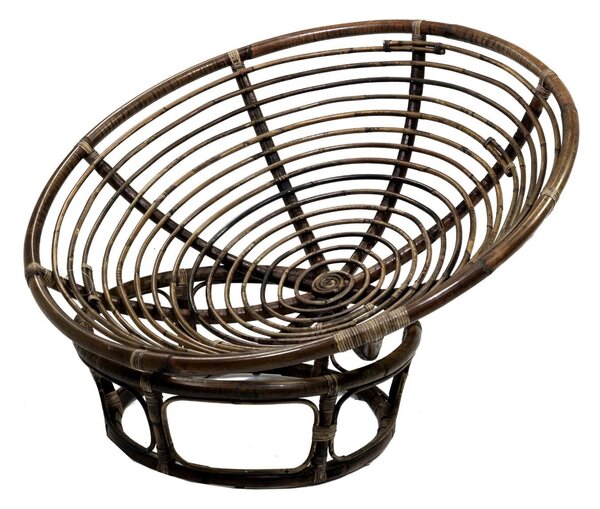 Poltrona da Giardino in Rattan ø115cm Papasan Marrone
