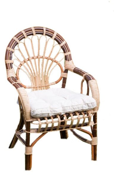 Poltrona da Giardino in Rattan con Cuscino 62x65H44/62/90cm Sole