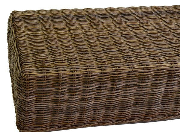 Set Salotto da Giardino 2 Poltrone Tavolino Divano 3 Posti in Rattan Manila Grigio