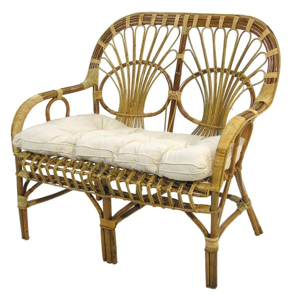Divano da Giardino Basso in Rattan con Cuscini 105x65H44/62/90cm Sole
