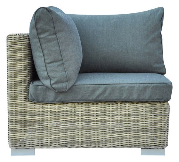 Poltrona Angolare da Giardino in Wicker con Cuscini Vorghini Antigua