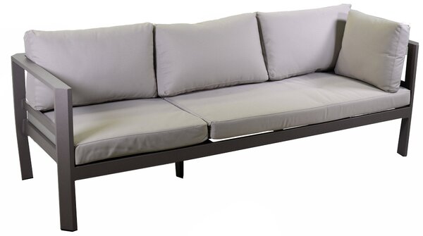 Set Salotto da Giardino Angolare in Alluminio con Tavolino Riverside Tortora
