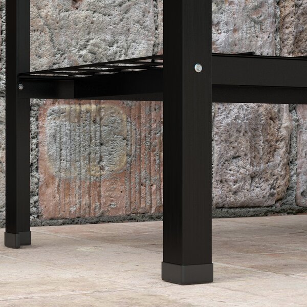 Outsunny Fioriera su Piedi Orto dim. 104L x 39l x 80H cm mensola 2 Ruote + Inserto di irrigazione metallo Nero