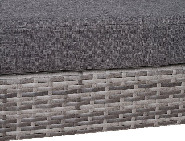 Divano panchina da giardino a 2 posti in Rattan Sintetico e alluminio Grigio 118x75x79 cm