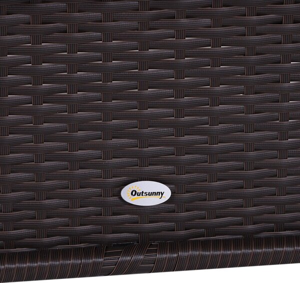 Set Salotto da Giardino in Rattan Sintetico 2 Divani e Tavolino Marrone
