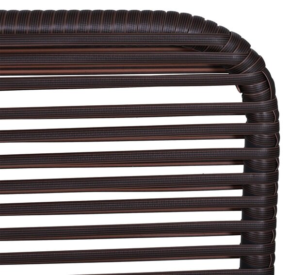 Set Salotto da Giardino in Rattan Sintetico Divano e Tavolino Marrone