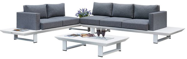 Set Salotto da Giardino in Alluminio 2 Divani 1 Tavolino Berenice Antracite