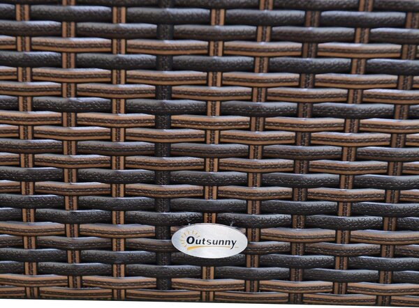 Set Salotto da Giardino in Rattan Sintetico 2 Divani 4 Poltrone e 2 Tavolini Marrone