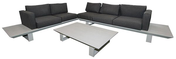 Set Salotto da Giardino in Alluminio 2 Divani 1 Tavolino Berenice Antracite