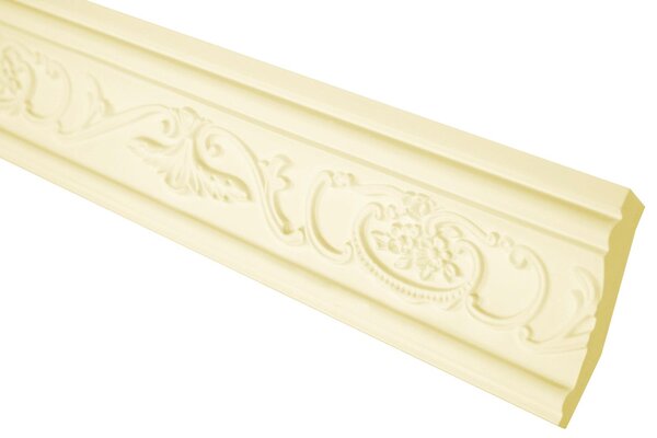 GRAND DECOR: Stucchi decorativi per soffitti in stile barocco, realizzati in poliuretano espanso e flessibili. Listelli per soffitto decorati, serie C, lunghezza 2 metri