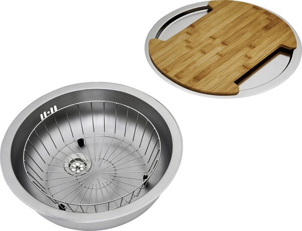 Lavello da incasso Lavello rotondo Set di lavelli da cucina in acciaio inox Respekta