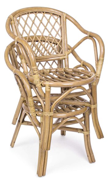 Poltrona da Giardino 54,5x60x80 cm in Rattan con Cuscino Cathina