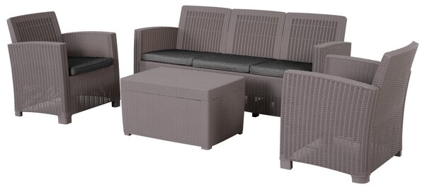 Set da Giardino Divano 2 Poltrone 1 Tavolino Friendly Grigio