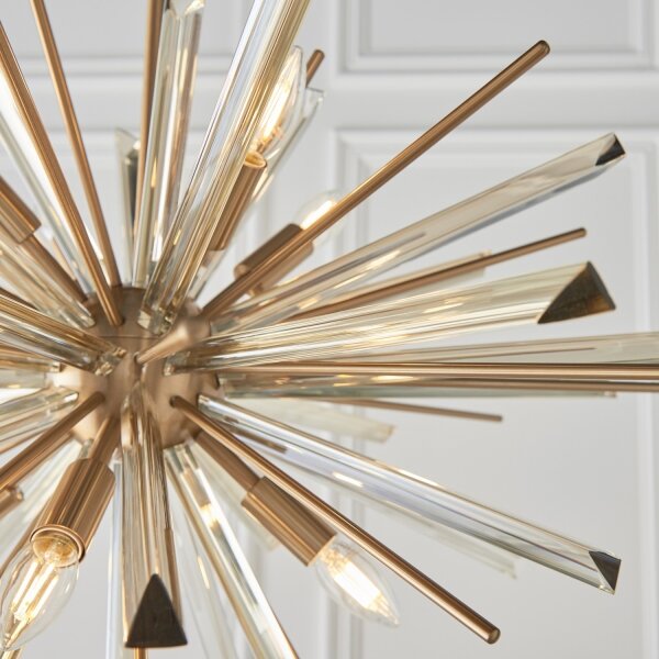 Endon 81935 - Lampadario a catena 8xE14/40W/230V, finitura dorata