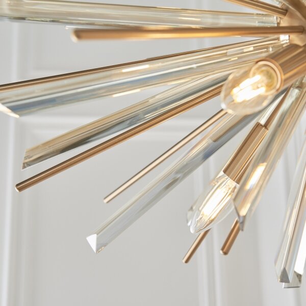 Endon 81935 - Lampadario a catena 8xE14/40W/230V, finitura dorata