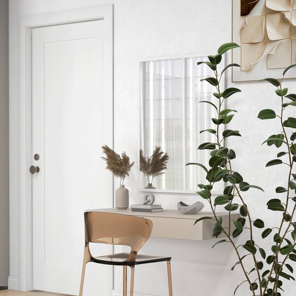 HOMCOM Specchio da parete rettangolare 90 x 70 cm, cornice in legno bianca, ideale per bagno, soggiorno o camera | Aosom Italy