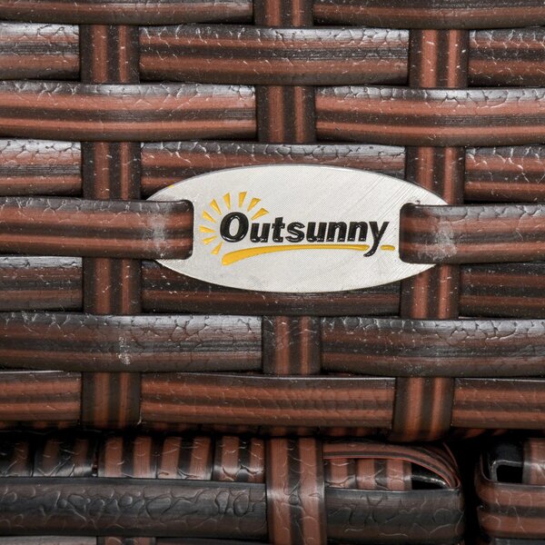 Divano da Esterno 3 Posti 220x68x62 cm in Rattan Marrone
