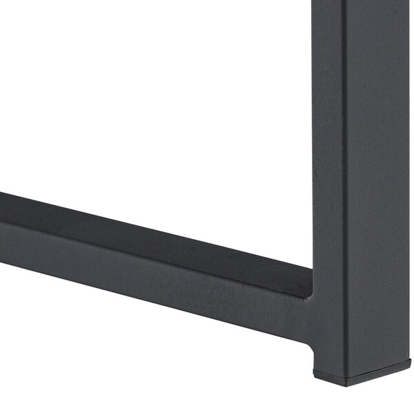 Set Salotto da Giardino Divano 2 Poltrone e Tavolino in Alluminio Grigio e Nero