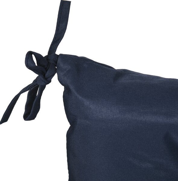 Outsunny Set da 2 cuscini, 98 x 50 cm cuscini per sedia con laccetti, rivestimento in tessuto, 8 cm spessi, blu scuro | Aosom Italy