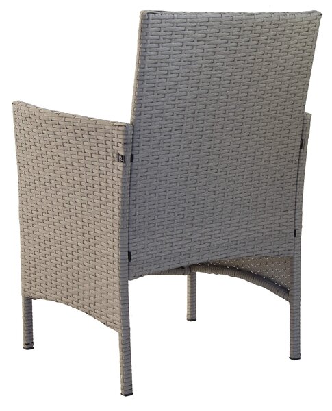 Set Salotto da Giardino Divano 2 Poltrone e Tavolino in Rattan Grigio
