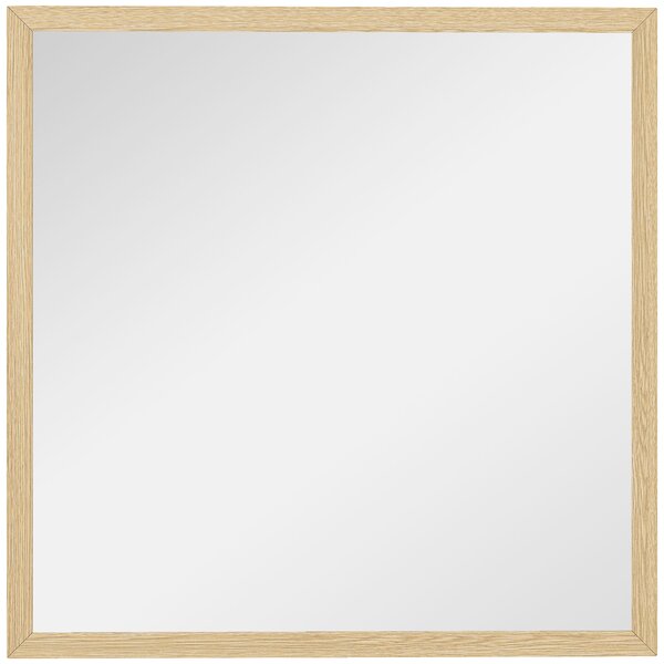 HOMCOM Specchio da parete quadrato 50 x 50 cm, cornice in legno naturale, ideale per bagno, soggiorno o camera da letto | Aosom Italy