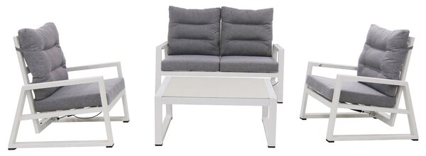 Set Salotto da Giardino Divano 2 Posti 2 Poltrone e Tavolino Mikonos