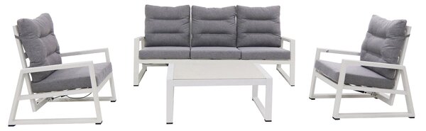 Set Salotto da Giardino Divano 3 Posti 2 Poltrone e Tavolino Mikonos Plus