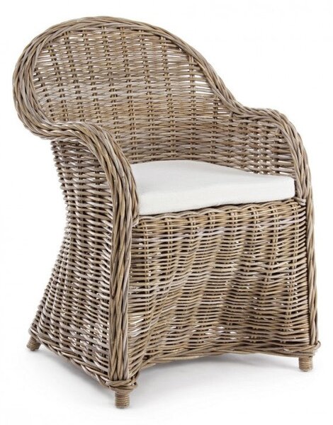 Poltrona con Cuscini Martin New Naturale in Fibre Naturali