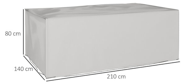 Outsunny Copertura protettiva per mobili da giardino Invernale Impermeabile Anti-UV Telo 600D Oxford 210 x 140 x 80 cm Grigio | Aosom Italy