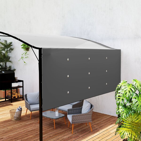Outsunny Pergola con estensione del tetto richiudibile resistente agli agenti atmosferici 3 x 2,5 m Grigio scuro | Aosom Italy