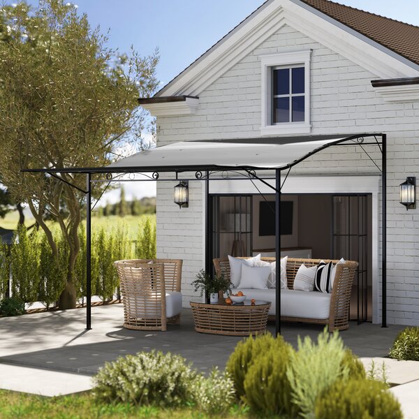 Outsunny Pergola con estensione del tetto richiudibile resistente agli agenti atmosferici 3 x 2,5 m Grigio scuro | Aosom Italy